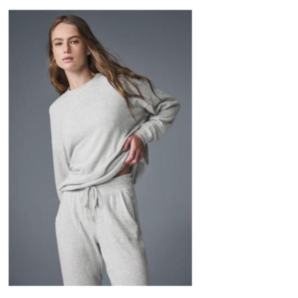 Alo Yoga Soho Pullover In Athletic Heather Gray Size Small - Worn Once